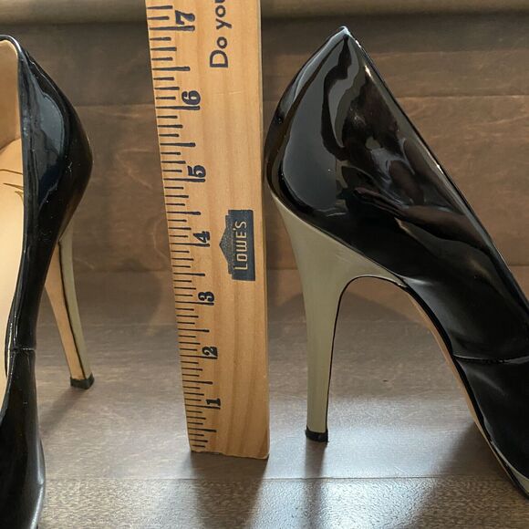 Giuseppe Zanotti Heels Women 36 US 6 Black Tan Patent Leather Peep Toe READ - Picture 13 of 16